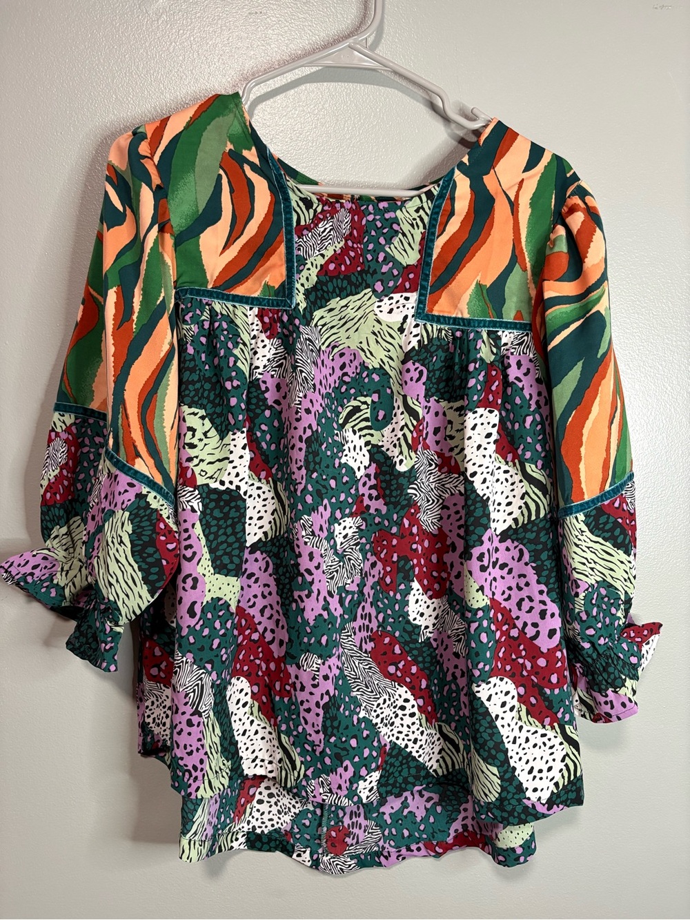 Umgee Mixed Print Boho Blouse – Size Medium